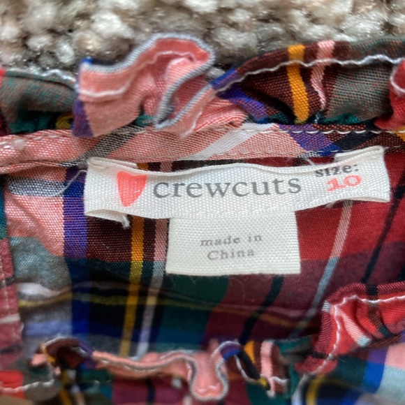 Crewcuts Ruffle plaid Shirt Size 10 - Picture 2 of 3